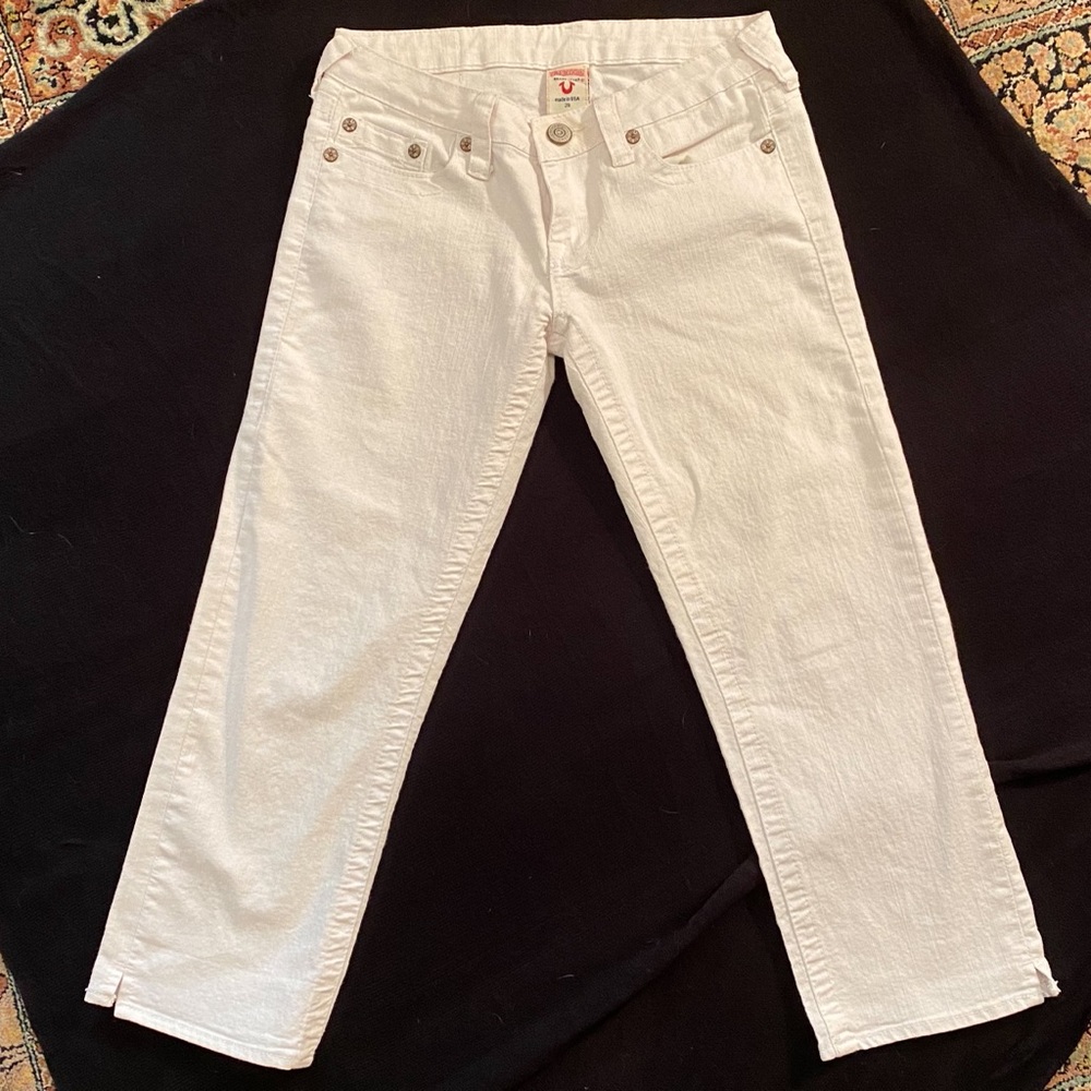 True Religion white capris jeans